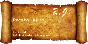 Racskó Judit névjegykártya